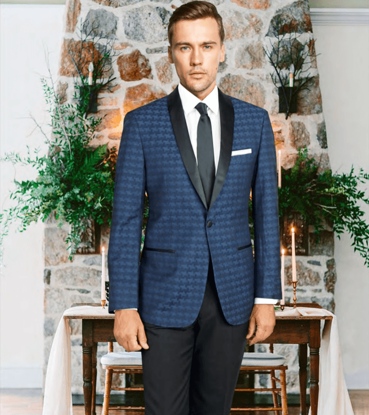 Shawl Blue Tonal tuxedo